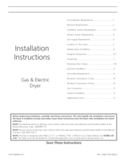 Electrolux FEQ1442ES Installation Instructions