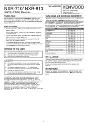 Kenwood NXR-810 User Manual 1