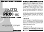 Fender Fishman Prefix Pro Blend Preamp Owners Manual