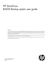 HP StoreOnce D2D4112 HP StoreOnce B6200 Backup System User Guide (BB877-90910, November 2013)