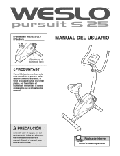 Weslo Pursuit S 25 Exercise Bike Spanish Manual
