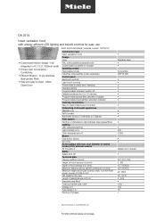 Miele DA 2518 Product sheet