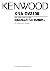 Kenwood KNA-DV3100 User Manual