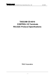 TASCAM CD-6010 Documentation