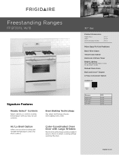 Frigidaire FFGF3011LB Product Specifications Sheet (English)