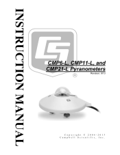 Campbell Scientific CMP11 CMP6-L, CMP11-L, and CMP21-L Pyranometers