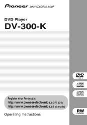 Pioneer DV-300-K Operating Instructions