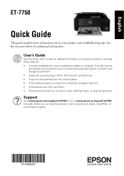 Epson ET-7750 Quick Guide and Warranty