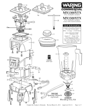 Waring MX1500XTX Parts List and Exploded Diagram