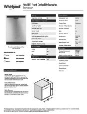 Whirlpool WDF560SAFB Specification Sheet