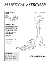 Reebok Elliptical Exerciser/rel2i Uk Manual
