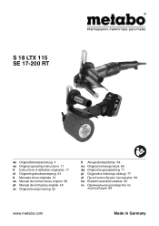 Metabo SE 17-200 RT Operating Instructions