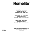 Homelite HGCA1400 Replacement Parts List