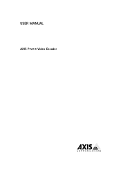 Axis Communications P7214 P7214 Video Encoder - User Manual