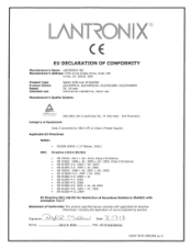 Lantronix Spider KVM EU Declaration of Conformity