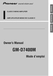 Pioneer GM-D7400M Owner's Manual