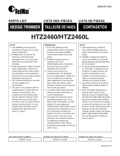 RedMax HTZ2460 Parts List