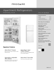 Frigidaire FFHT10F2LB Product Specifications Sheet (English)