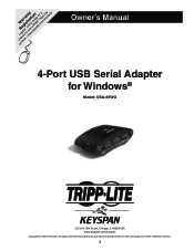 Tripp Lite USA-49WG Windows Owner's Manual for USA-49WG 4-Port USB Serial Adapter 933035