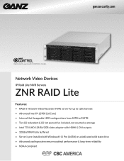 Ganz Security ZNR RAID Lite Server Specifications
