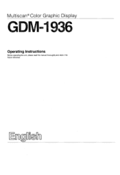 Sony GDM-1936 Operating Instructions