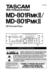 TASCAM MD-801RmkII Owners Manual