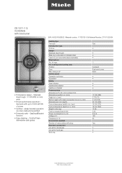 Miele CS 1011-1 G Product sheet