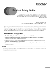 Brother International DCP-L2550DW Product Safety Guide
