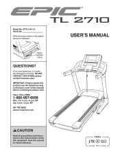 Epic Fitness Tl 2710 Treadmill English Manual