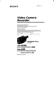 Sony CCD-TRV25 Operating Instructions  (primary manual)