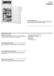 Zanussi ZYNN8FW0 Specification Sheet