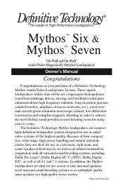 Definitive Technology Mythos Seven Mythos Six & Seven Manual