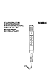 Sennheiser MKH 80 Instructions for Use