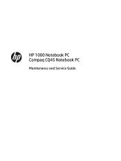 Compaq CQ45-m00 Maintenance and Service Guide