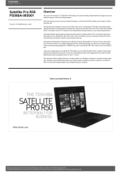 Toshiba R50 PS566A-005001 Detailed Specs for Satellite Pro R50 PS566A-005001 AU/NZ; English