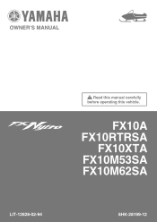 2011 Yamaha Motorsports FX Nytro XTX Owners Manual