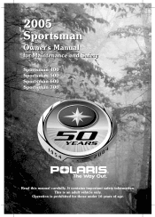 2005 Polaris Sportsman 700 Owners Manual