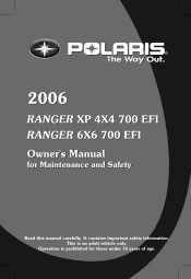 2006 Polaris Ranger XP 700 EFI 4x4 Owners Manual