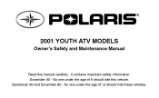 2001 Polaris Youth ATV Owners Manual