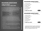 2014 Ford Fusion Roadside Assistance Card Printing 2