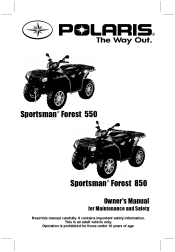 2011 Polaris Sportsman Forest 550 Owners Manual