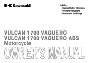 2014 Kawasaki Vulcan 1700 Vaquero ABS SE Owners Manual