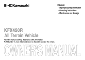 2013 Kawasaki KFX450R Owners Manual