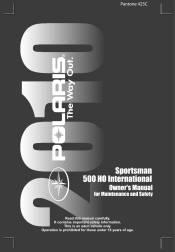 2010 Polaris Sportsman 500 HO Owners Manual