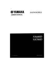 2000 Yamaha Motorsports SX600 Owners Manual