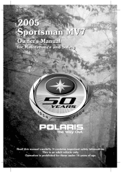 2005 Polaris Sportsman MV7 Owners Manual