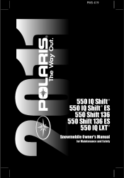 2011 Polaris 550 Shift 136 ES Owners Manual