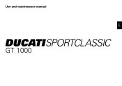2007 Ducati SportClassic GT 1000 Owners Manual