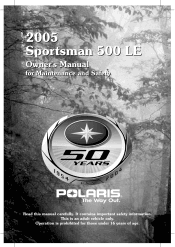 2005 Polaris Sportsman 500 LE Owners Manual