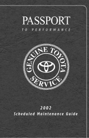 2002 Toyota Avalon Warranty, Maitenance, Services Guide